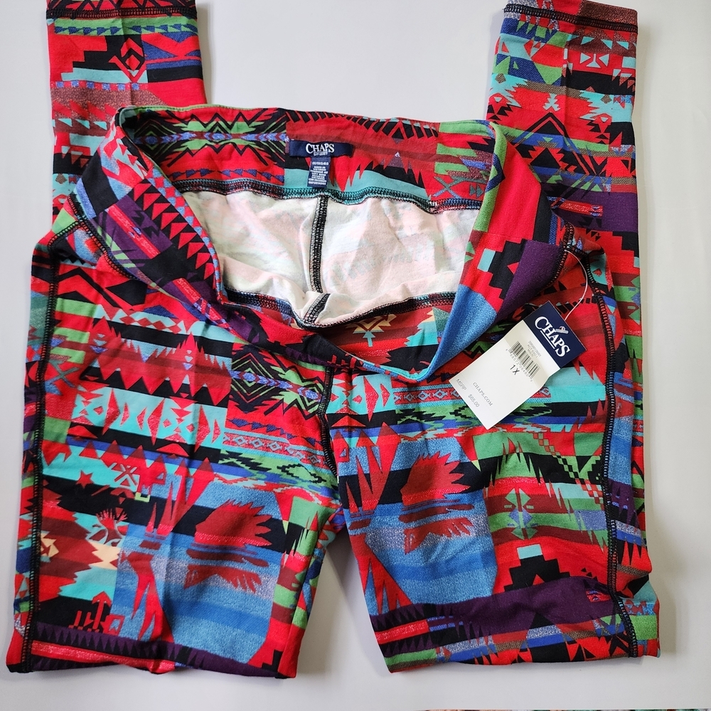 Chaps Multicolor Geometric Leggings